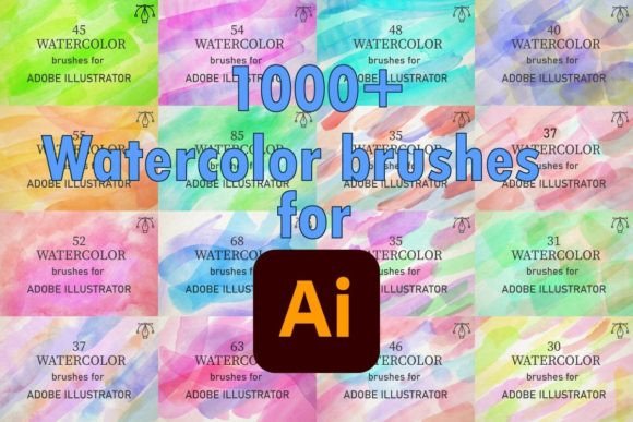 1000 Watercolor Brushes for AI