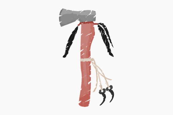 Brushed Native American Tomahawk Axe Design